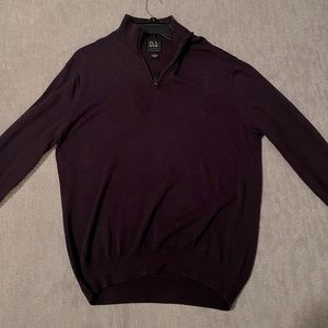Joseph A. Bank Traveler Quarter Zip-Up Sweater - 100% Pima Cotton - Size XL